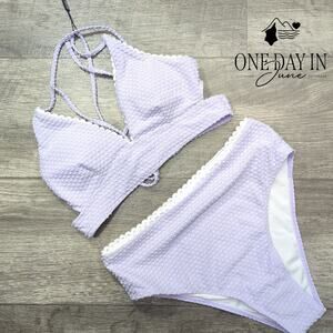 Zaful Textured Strppy Back Bikini Swimsuit Size S